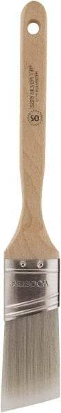 Wooster Brush - 1-1/2" Oval/Angle Polyester Angular Brush - 2-7/16" Bristle Length, 5.756" Wood Fluted Handle - Benchmark Tooling