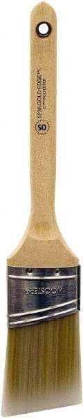 Wooster Brush - 2" Oval/Angle Polyester Angular Brush - 2-11/16" Bristle Length, 6-3/8" Wood Fluted Handle - Benchmark Tooling
