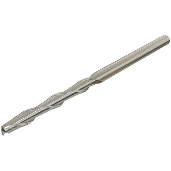 Iscar - 3mm, 30mm LOC, 3mm Shank Diam, 75mm OAL, 2 Flute, Solid Carbide Square End Mill - Single End, Uncoated, Spiral Flute, 30° Helix, Centercutting, Right Hand Cut, Right Hand Flute - Benchmark Tooling