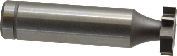 Made in USA - 5/8" Diam x 5/32" Face Width, Cobalt, 8 Teeth, Shank Connection Woodruff Keyseat Cutter - Uncoated, 2-5/32" OAL x 1/2" Shank, Straight Teeth, ANSI 505, Old Standard 6 - Benchmark Tooling