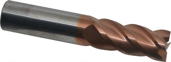 ProMax - 3/4", 1-5/8" LOC, 3/4" Shank Diam, 4" OAL, 4 Flute, Solid Carbide Square End Mill - Single End, TiCN Finish, Spiral Flute, 40° Helix, Right Hand Cut, Right Hand Flute, Series 111 - Benchmark Tooling