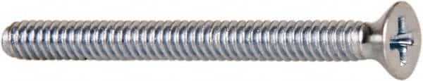 Value Collection - #4-40 UNC, 1-1/4" OAL Phillips Drive Machine Screw - Flat Head, Grade J82 Steel, Zinc-Plated Finish, Without Washer - Benchmark Tooling