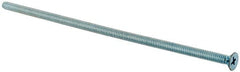 Value Collection - #10-24 UNC, 6" OAL Phillips Drive Machine Screw - Flat Head, Grade J82 Steel, Zinc-Plated Finish, Without Washer - Benchmark Tooling