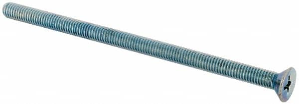 Value Collection - #10-32 UNF, 3-1/2" OAL Phillips Drive Machine Screw - Flat Head, Grade J82 Steel, Zinc-Plated Finish, Without Washer - Benchmark Tooling