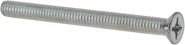 Value Collection - #12-24 UNC, 2-1/2" OAL Phillips Drive Machine Screw - Flat Head, Grade J82 Steel, Zinc-Plated Finish, Without Washer - Benchmark Tooling