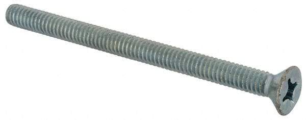 Value Collection - #12-24 UNC, 3" OAL Phillips Drive Machine Screw - Flat Head, Grade J82 Steel, Zinc-Plated Finish, Without Washer - Benchmark Tooling