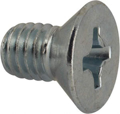 Value Collection - 3/8-16 UNC, 5/8" OAL Phillips Drive Machine Screw - Flat Head, Grade J82 Steel, Zinc-Plated Finish, Without Washer - Benchmark Tooling