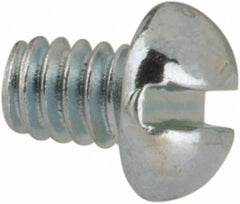 Value Collection - #2-56 UNC, 1/8" Length Under Head Slotted Drive Machine Screw - Round Head, Grade J82 Steel, Zinc-Plated Finish, Without Washer - Benchmark Tooling