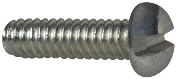 Value Collection - #2-56 UNC, 5/16" Length Under Head Slotted Drive Machine Screw - Round Head, Grade J82 Steel, Zinc-Plated Finish, Without Washer - Benchmark Tooling