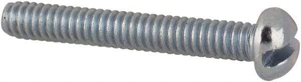 Value Collection - #2-56 UNC, 5/8" Length Under Head Slotted Drive Machine Screw - Round Head, Grade J82 Steel, Zinc-Plated Finish, Without Washer - Benchmark Tooling