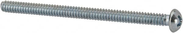 Value Collection - #6-32 UNC, 2" Length Under Head Phillips Drive Machine Screw - Round Head, Grade J82 Steel, Zinc-Plated Finish, Without Washer - Benchmark Tooling
