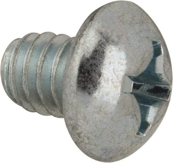 Value Collection - #12-24 UNC, 1/4" Length Under Head Phillips Drive Machine Screw - Round Head, Grade J82 Steel, Zinc-Plated Finish, Without Washer - Benchmark Tooling