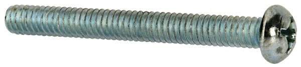 Value Collection - #12-24 UNC, 2" Length Under Head Phillips Drive Machine Screw - Round Head, Grade J82 Steel, Zinc-Plated Finish, Without Washer - Benchmark Tooling