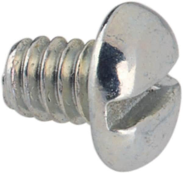 Value Collection - #2-56 UNC, 1/8" Length Under Head Slotted Drive Machine Screw - Pan Head, Grade J82 Steel, Zinc-Plated Finish, Without Washer - Benchmark Tooling