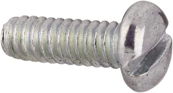 Value Collection - #3-48 UNC, 5/16" Length Under Head Slotted Drive Machine Screw - Pan Head, Grade J82 Steel, Zinc-Plated Finish, Without Washer - Benchmark Tooling
