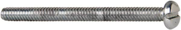 Value Collection - #4-40 UNC, 1-1/2" Length Under Head Slotted Drive Machine Screw - Pan Head, Grade J82 Steel, Zinc-Plated Finish, Without Washer - Benchmark Tooling