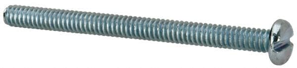 Value Collection - #10-24 UNC, 2-1/2" Length Under Head Slotted Drive Machine Screw - Pan Head, Grade J82 Steel, Zinc-Plated Finish, Without Washer - Benchmark Tooling
