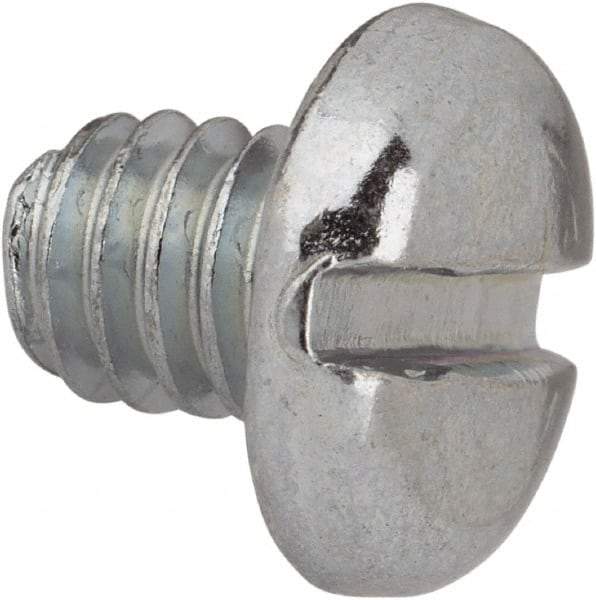 Value Collection - #12-24 UNC, 1/4" Length Under Head Slotted Drive Machine Screw - Pan Head, Grade J82 Steel, Zinc-Plated Finish, Without Washer - Benchmark Tooling