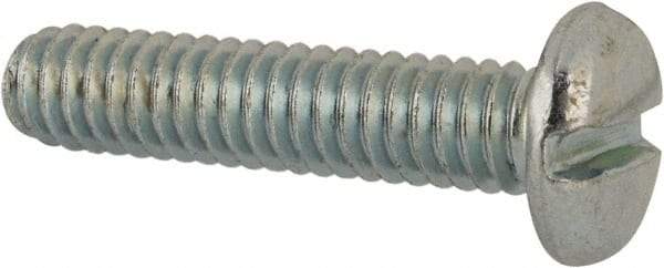Value Collection - #12-24 UNC, 1" Length Under Head Slotted Drive Machine Screw - Pan Head, Grade J82 Steel, Zinc-Plated Finish, Without Washer - Benchmark Tooling
