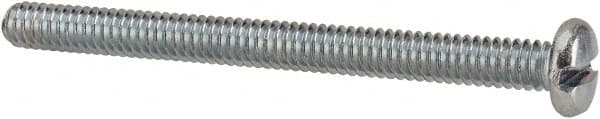 Value Collection - 1/4-20 UNC, 3" Length Under Head Slotted Drive Machine Screw - Pan Head, Grade J82 Steel, Zinc-Plated Finish, Without Washer - Benchmark Tooling