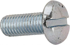 Value Collection - 1/4-28 UNF, 5/8" Length Under Head Slotted Drive Machine Screw - Pan Head, Grade J82 Steel, Zinc-Plated Finish, Without Washer - Benchmark Tooling