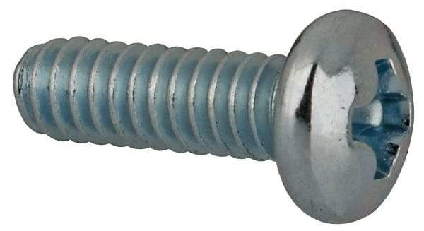 Value Collection - #3-48 UNC, 5/16" Length Under Head Phillips Drive Machine Screw - Pan Head, Grade J82 Steel, Zinc-Plated Finish, Without Washer - Benchmark Tooling