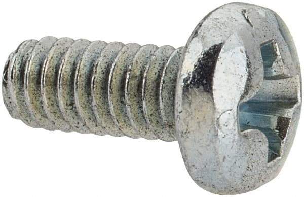 Value Collection - #5-40 UNC, 5/16" Length Under Head Phillips Drive Machine Screw - Pan Head, Grade J82 Steel, Zinc-Plated Finish, Without Washer - Benchmark Tooling