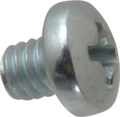 Value Collection - #8-32 UNC, 3/16" Length Under Head Phillips Drive Machine Screw - Pan Head, Grade J82 Steel, Zinc-Plated Finish, Without Washer - Benchmark Tooling