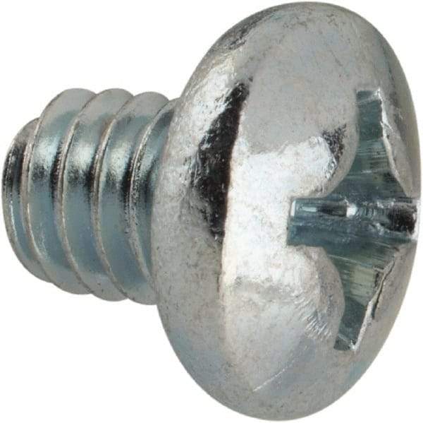Value Collection - #12-24 UNC, 1/4" Length Under Head Phillips Drive Machine Screw - Pan Head, Grade J82 Steel, Zinc-Plated Finish, Without Washer - Benchmark Tooling