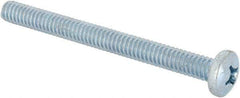 Value Collection - 1/4-20 UNC, 2-3/4" Length Under Head Phillips Drive Machine Screw - Pan Head, Grade J82 Steel, Zinc-Plated Finish, Without Washer - Benchmark Tooling