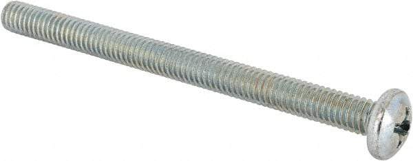 Value Collection - 5/16-18 UNC, 4" Length Under Head Phillips Drive Machine Screw - Pan Head, Grade J82 Steel, Zinc-Plated Finish, Without Washer - Benchmark Tooling