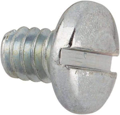 Value Collection - #10-24 UNC, 1/4" Length Under Head Slotted Drive Machine Screw - Binding Head, Grade J82 Steel, Zinc-Plated Finish, Without Washer - Benchmark Tooling