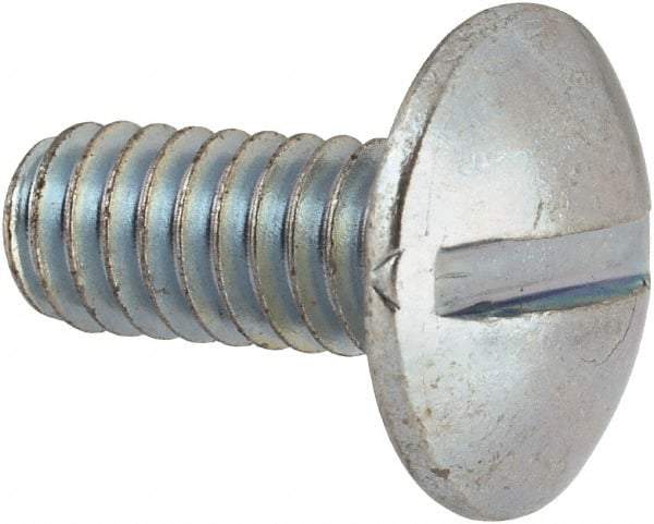 Value Collection - #12-24 UNC, 1/2" Length Under Head Slotted Drive Machine Screw - Truss Head, Grade J82 Steel, Zinc-Plated Finish, Without Washer - Benchmark Tooling