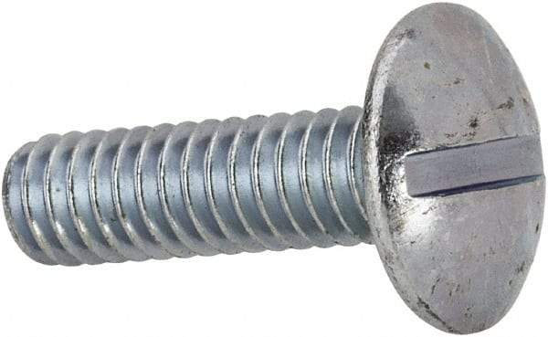Value Collection - #12-24 UNC, 3/4" Length Under Head Slotted Drive Machine Screw - Truss Head, Grade J82 Steel, Zinc-Plated Finish, Without Washer - Benchmark Tooling