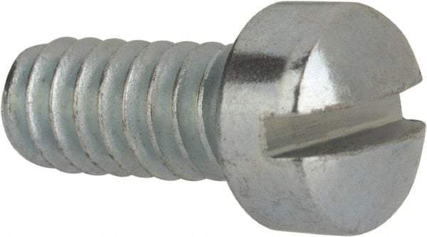 Value Collection - #10-24 UNC, 7/16" Length Under Head Slotted Drive Machine Screw - Fillister Head, Grade J82 Steel, Zinc-Plated Finish, Without Washer - Benchmark Tooling