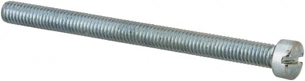 Value Collection - #10-32 UNF, 2-1/2" Length Under Head Slotted Drive Machine Screw - Fillister Head, Grade J82 Steel, Zinc-Plated Finish, Without Washer - Benchmark Tooling
