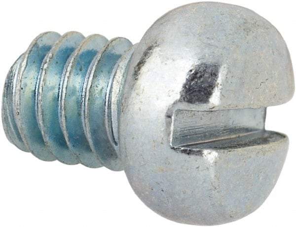 Value Collection - #12-24 UNC, 1/4" Length Under Head Slotted Drive Machine Screw - Fillister Head, Grade J82 Steel, Zinc-Plated Finish, Without Washer - Benchmark Tooling