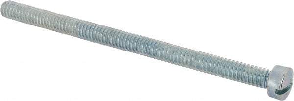 Value Collection - 1/4-20 UNC, 4" Length Under Head Slotted Drive Machine Screw - Fillister Head, Grade J82 Steel, Zinc-Plated Finish, Without Washer - Benchmark Tooling