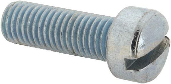 Value Collection - 1/4-28 UNF, 3/4" Length Under Head Slotted Drive Machine Screw - Fillister Head, Grade J82 Steel, Zinc-Plated Finish, Without Washer - Benchmark Tooling
