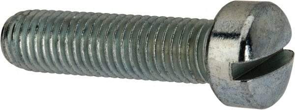 Value Collection - 1/4-28 UNF, 1" Length Under Head Slotted Drive Machine Screw - Fillister Head, Grade J82 Steel, Zinc-Plated Finish, Without Washer - Benchmark Tooling