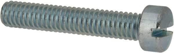Value Collection - 5/16-18 UNC, 1-3/4" Length Under Head Slotted Drive Machine Screw - Fillister Head, Grade J82 Steel, Zinc-Plated Finish, Without Washer - Benchmark Tooling