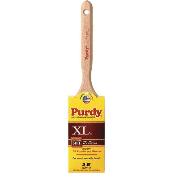 Purdy - 2-1/2" Flat Synthetic Sash Brush - 2-15/16" Bristle Length, 6" Wood Fluted Handle - Benchmark Tooling