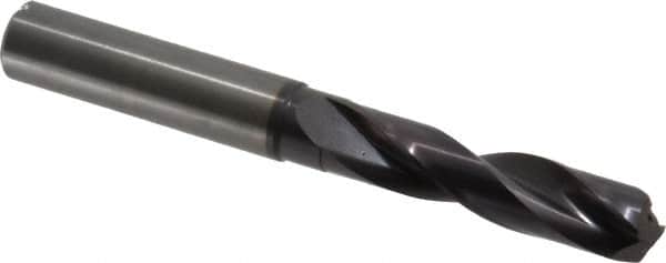 Guhring - 7/16" 140° Spiral Flute Solid Carbide Screw Machine Drill Bit - FIREX Finish, Right Hand Cut, 55mm Flute Length, 102mm OAL, SU Point, Straight Shank, Through Coolant - Benchmark Tooling