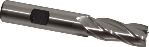 Hertel - 1/2", 1-1/4" LOC, 1/2" Shank Diam, 3-1/4" OAL, 4 Flute, Cobalt Square End Mill - Single End, Uncoated, Spiral Flute, 30° Helix, Centercutting, Right Hand Cut, Right Hand Flute - Benchmark Tooling