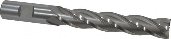Hertel - 3/4", 4" LOC, 3/4" Shank Diam, 6-1/4" OAL, 4 Flute, Cobalt Square End Mill - Single End, Uncoated, Spiral Flute, 30° Helix, Centercutting, Right Hand Cut, Right Hand Flute - Benchmark Tooling