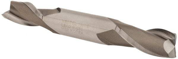 Hertel - 19/32", 1-1/8" LOC, 5/8" Shank Diam, 4-1/2" OAL, 2 Flute, High Speed Steel Square End Mill - Double End, Uncoated, Spiral Flute, 30° Helix, Centercutting, Right Hand Cut, Right Hand Flute - Benchmark Tooling
