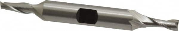 Hertel - 13/64", 1/2" LOC, 3/8" Shank Diam, 3-1/8" OAL, 2 Flute, High Speed Steel Square End Mill - Double End, Uncoated, Spiral Flute, 30° Helix, Centercutting, Right Hand Cut, Right Hand Flute - Benchmark Tooling