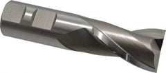 Hertel - 1", 1-1/2" LOC, 7/8" Shank Diam, 3-3/4" OAL, 2 Flute, High Speed Steel Square End Mill - Single End, Uncoated, Spiral Flute, 30° Helix, Centercutting, Right Hand Cut, Right Hand Flute - Benchmark Tooling