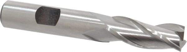 Hertel - 1/2", 1-1/4" LOC, 1/2" Shank Diam, 3-1/4" OAL, 3 Flute, High Speed Steel Square End Mill - Single End, Uncoated, Spiral Flute, 30° Helix, Centercutting, Right Hand Cut, Right Hand Flute - Benchmark Tooling