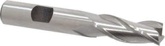 Hertel - 1/2", 1-1/4" LOC, 1/2" Shank Diam, 3-1/4" OAL, 3 Flute, High Speed Steel Square End Mill - Single End, Uncoated, Spiral Flute, 30° Helix, Centercutting, Right Hand Cut, Right Hand Flute - Benchmark Tooling